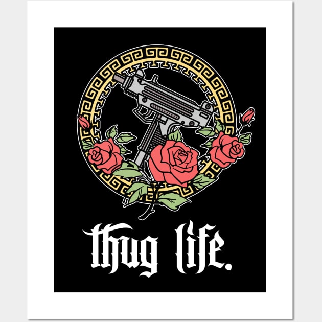 Thug Life #2 /// Colored Tattoo Style Illustration Design Wall Art by DankFutura